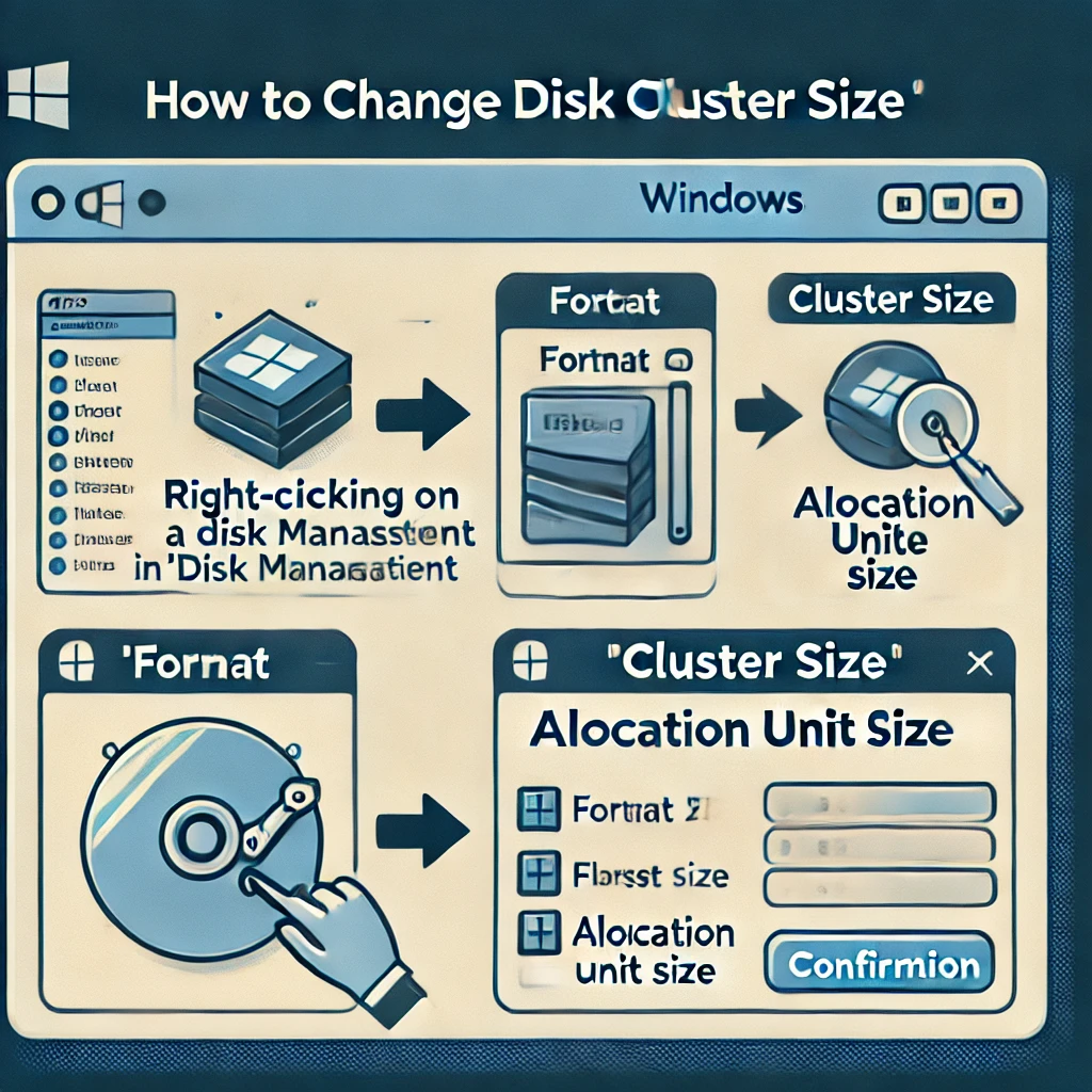 cluster disk size degistirmek 4k 64k